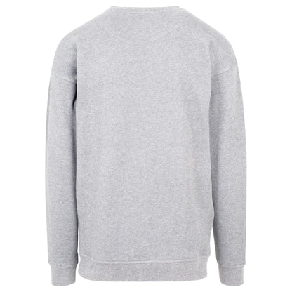 Grey - Back - Build Your Brand Mens Crew Neck Plain Sweatshirt