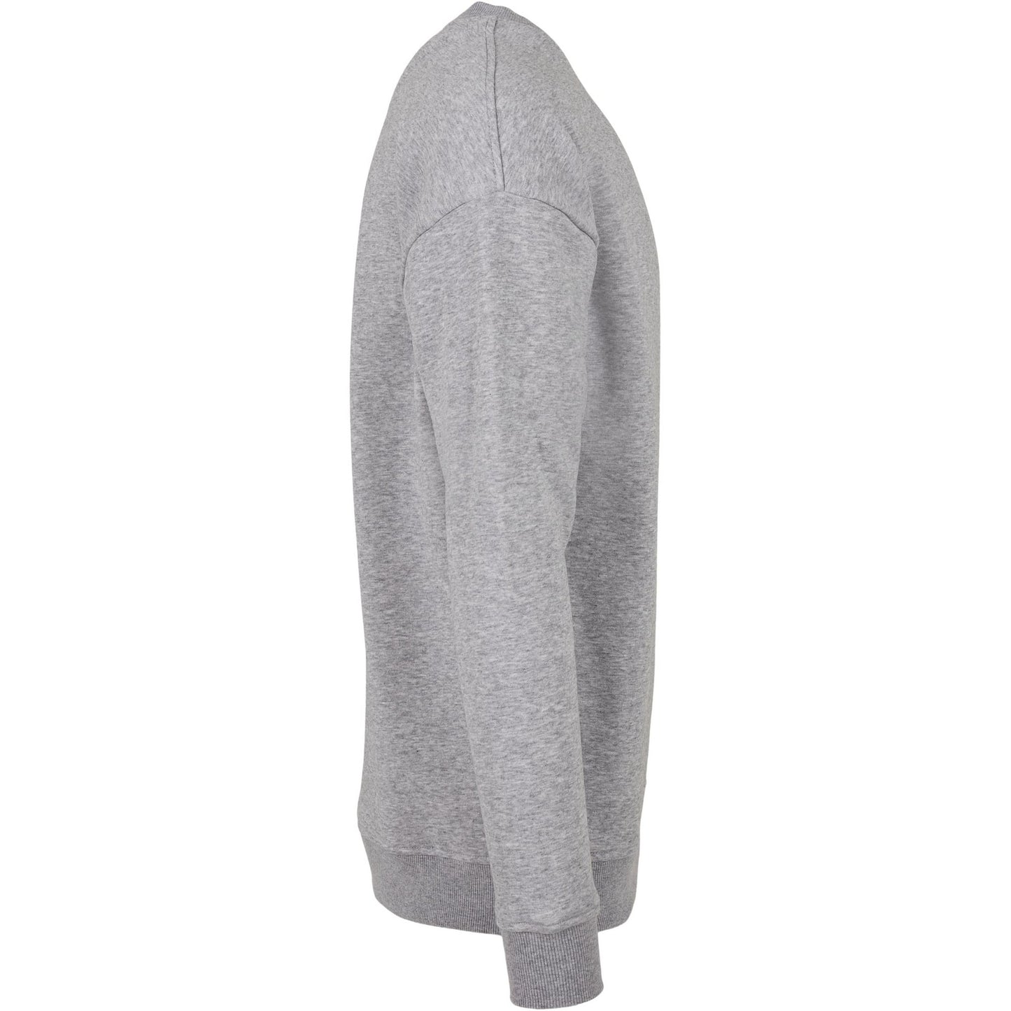 Grey - Side - Build Your Brand Mens Crew Neck Plain Sweatshirt