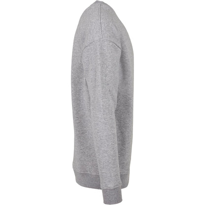 Grey - Side - Build Your Brand Mens Crew Neck Plain Sweatshirt