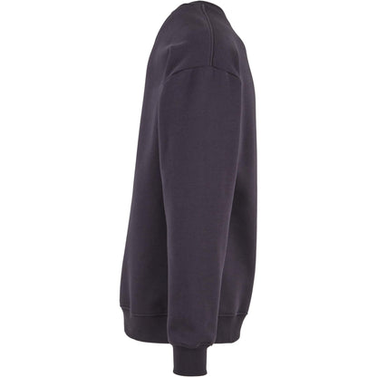 Navy - Side - Build Your Brand Mens Crew Neck Plain Sweatshirt