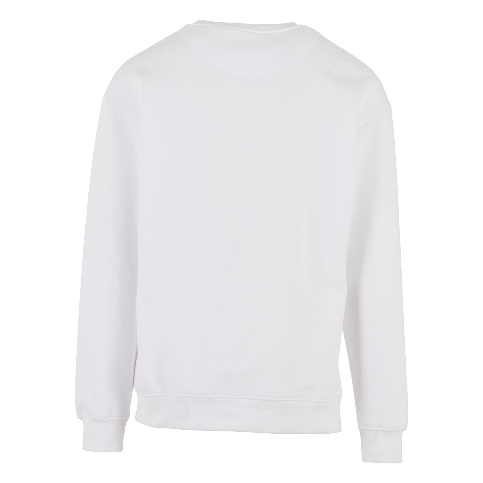 White - Back - Build Your Brand Mens Crew Neck Plain Sweatshirt