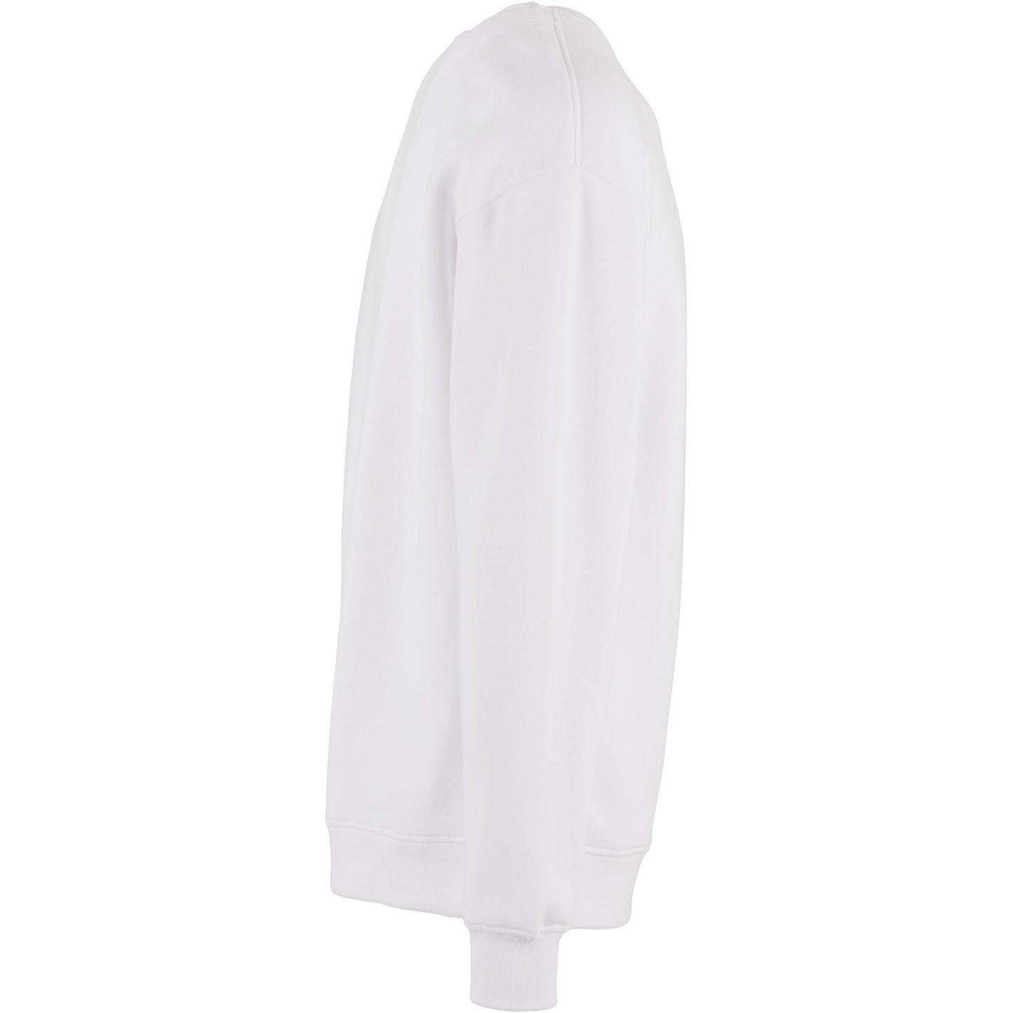 White - Side - Build Your Brand Mens Crew Neck Plain Sweatshirt