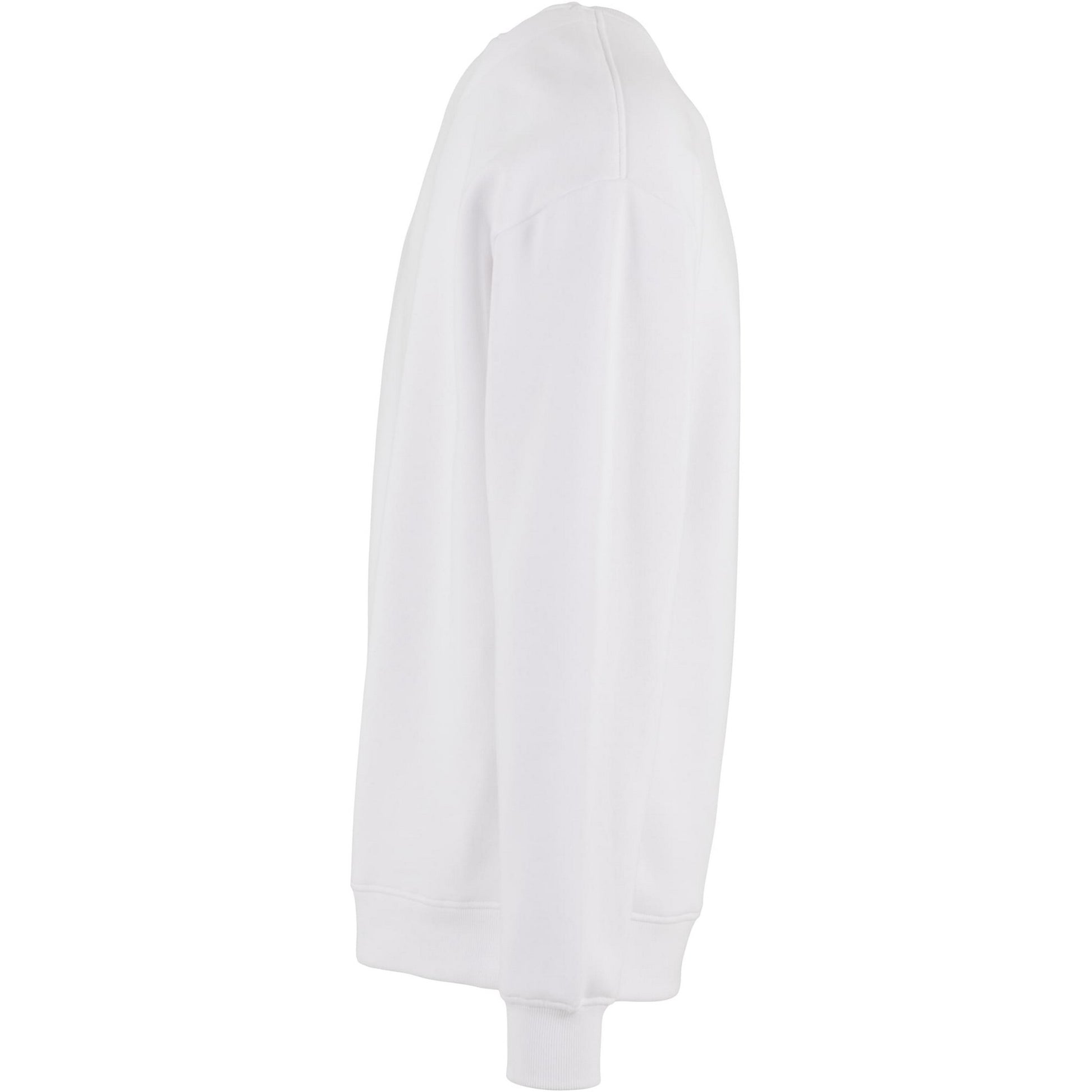 White - Side - Build Your Brand Mens Crew Neck Plain Sweatshirt