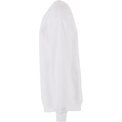 White - Lifestyle - Build Your Brand Mens Crew Neck Plain Sweatshirt