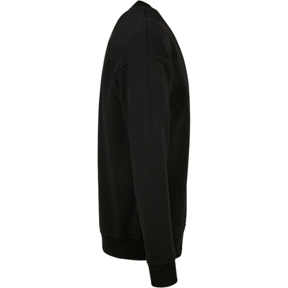 Black - Side - Build Your Brand Mens Crew Neck Plain Sweatshirt
