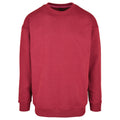 Burgundy - Front - Build Your Brand Mens Crew Neck Plain Sweatshirt