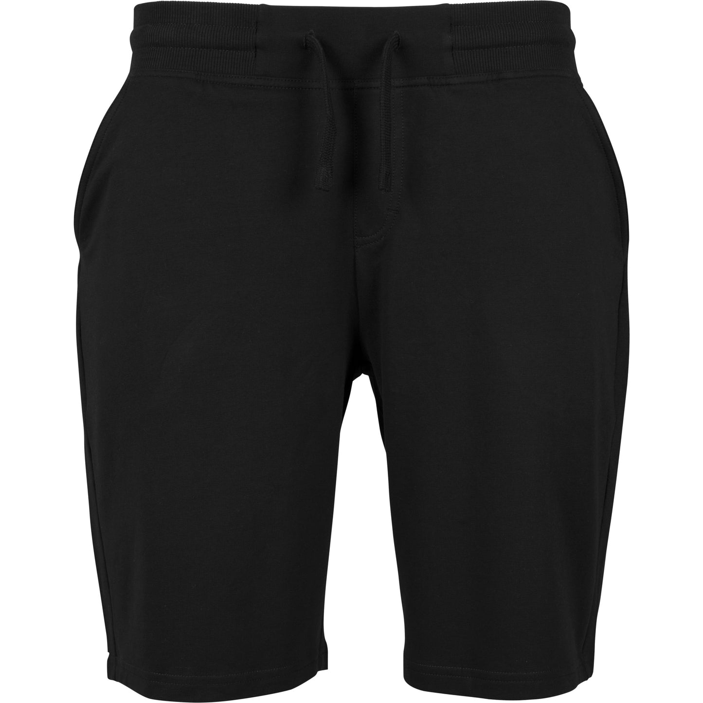 Black - Front - Build Your Brand Mens Terry Shorts