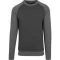 Black-Charcoal - Front - Build Your Brand Mens Raglan Crew Neck Top