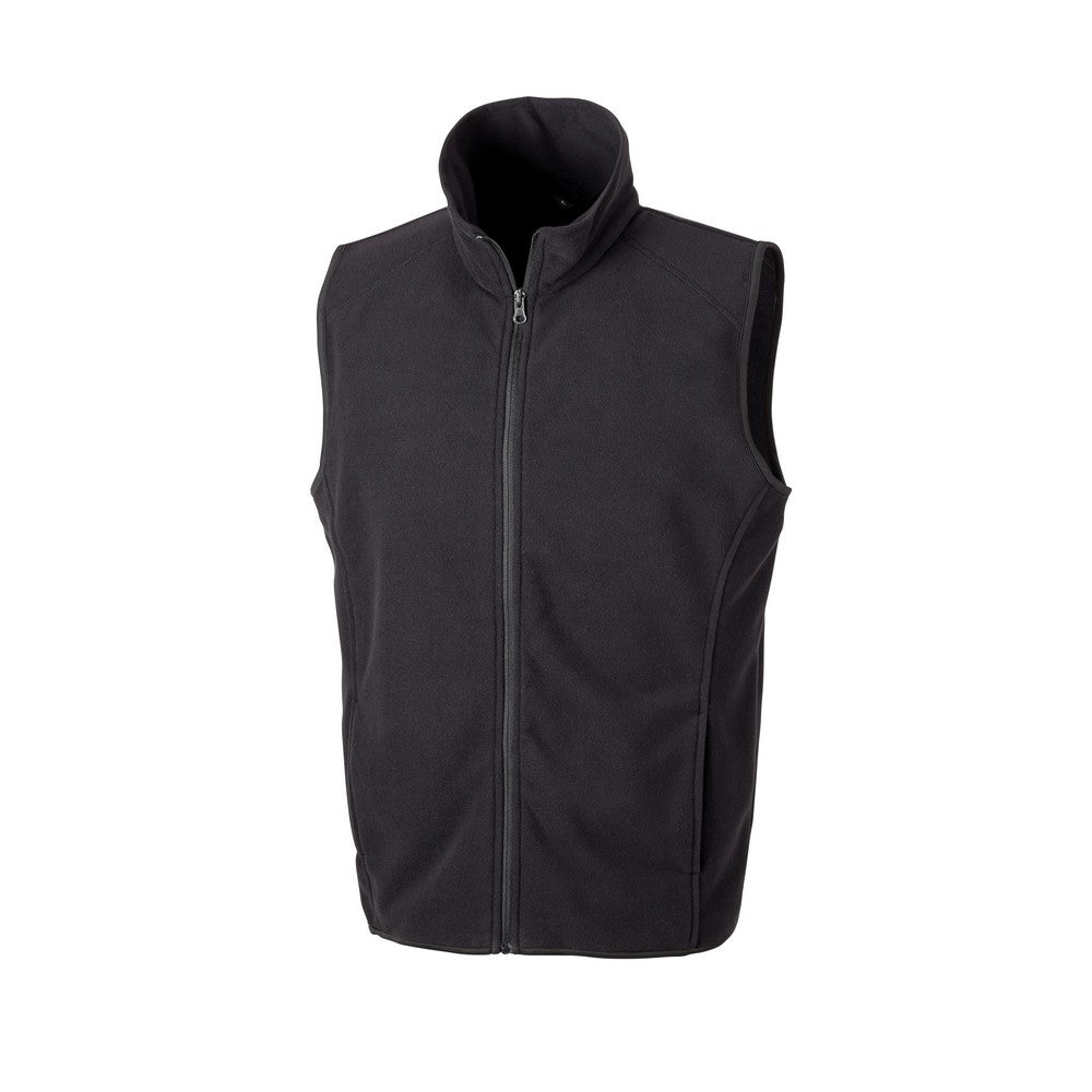 Black - Front - Result Core Adults Unisex Microfleece Gilet