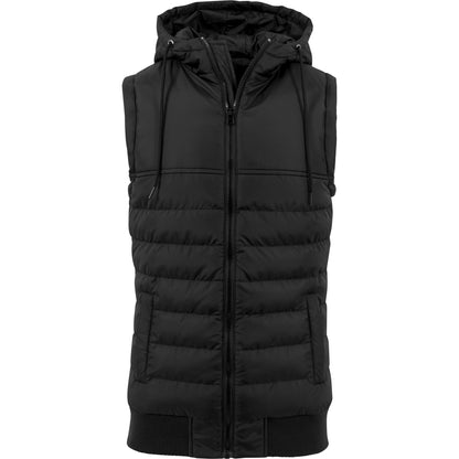 Black-Black - Front - Build Your Brand Mens Bubble Vest