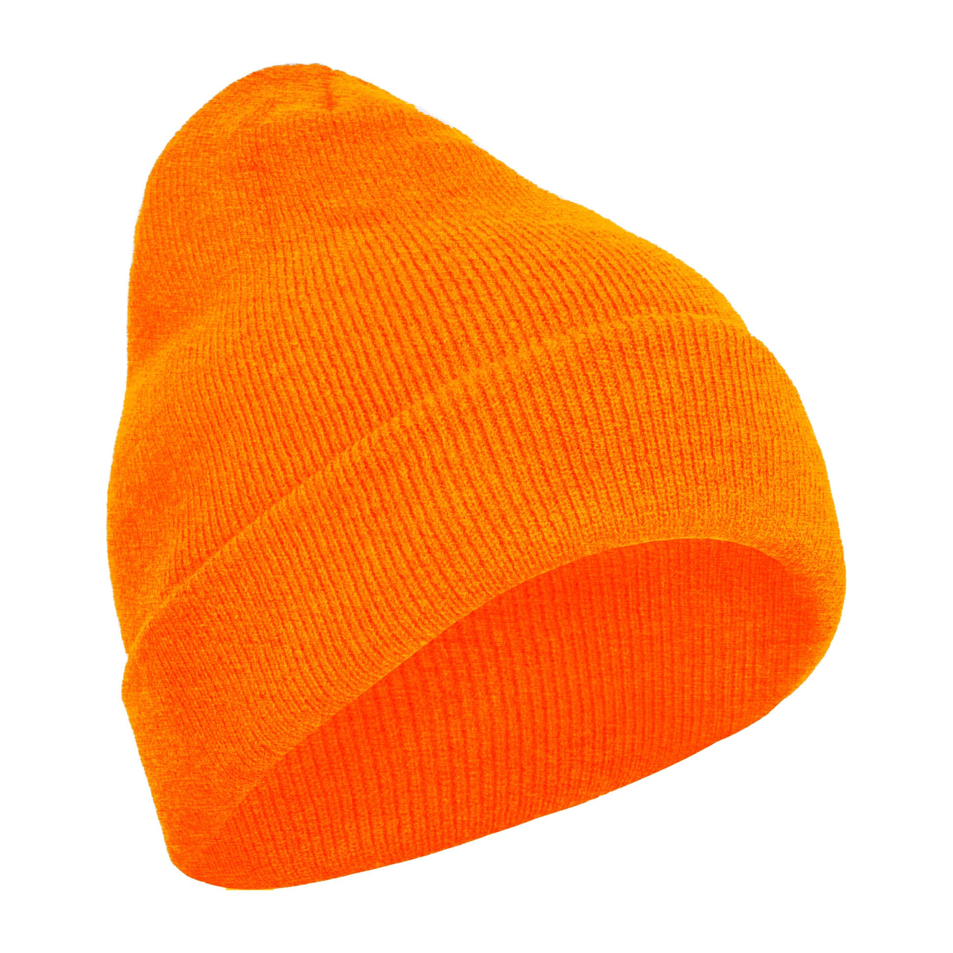 Orange - Back - Build Your Brand Adults Unisex Heavy knit Beanie