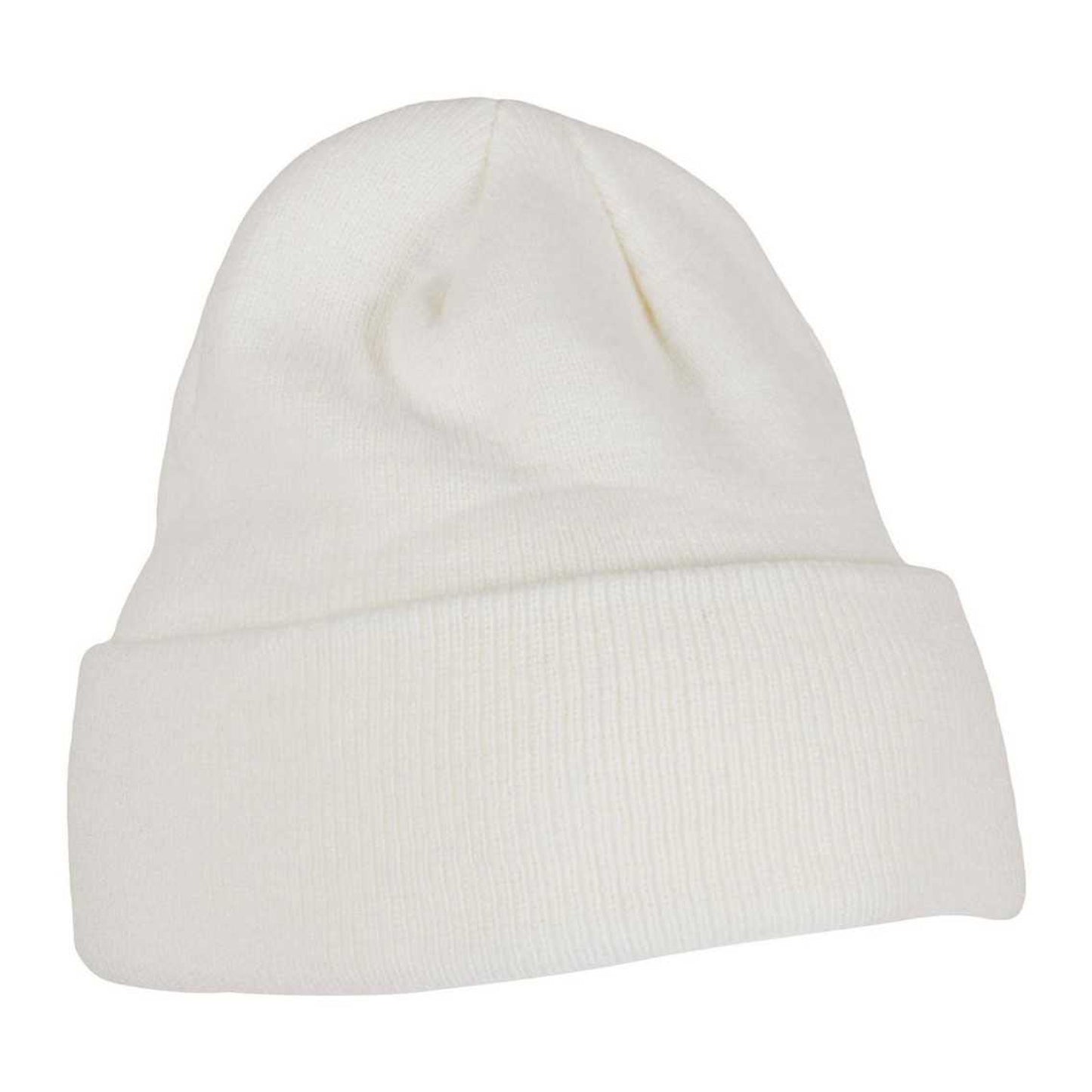 White - Back - Build Your Brand Adults Unisex Heavy knit Beanie
