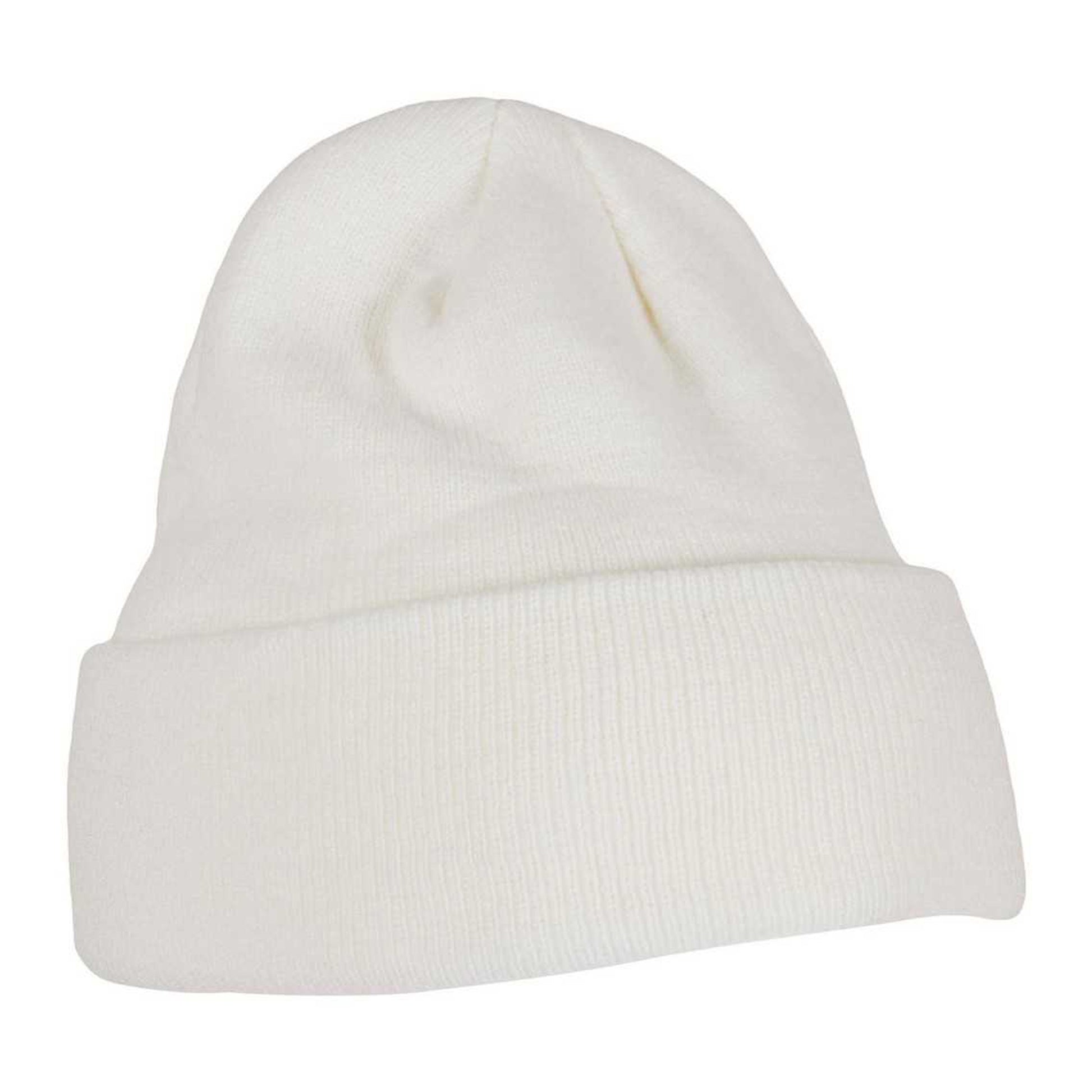 White - Back - Build Your Brand Adults Unisex Heavy knit Beanie