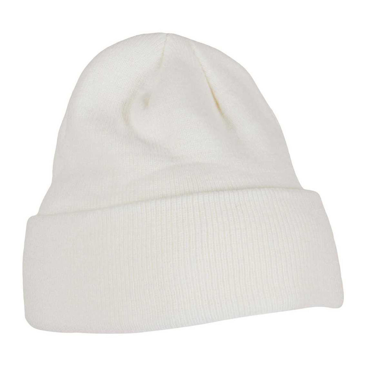 White - Back - Build Your Brand Adults Unisex Heavy knit Beanie