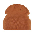 Camel - Front - Build Your Brand Adults Unisex Heavy knit Beanie