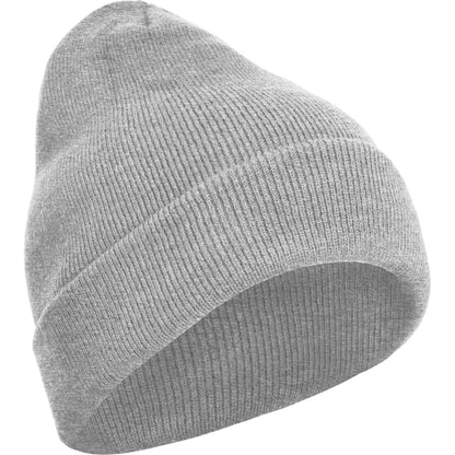 Heather Grey - Back - Build Your Brand Adults Unisex Heavy knit Beanie