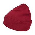 Burgundy - Front - Build Your Brand Adults Unisex Heavy knit Beanie