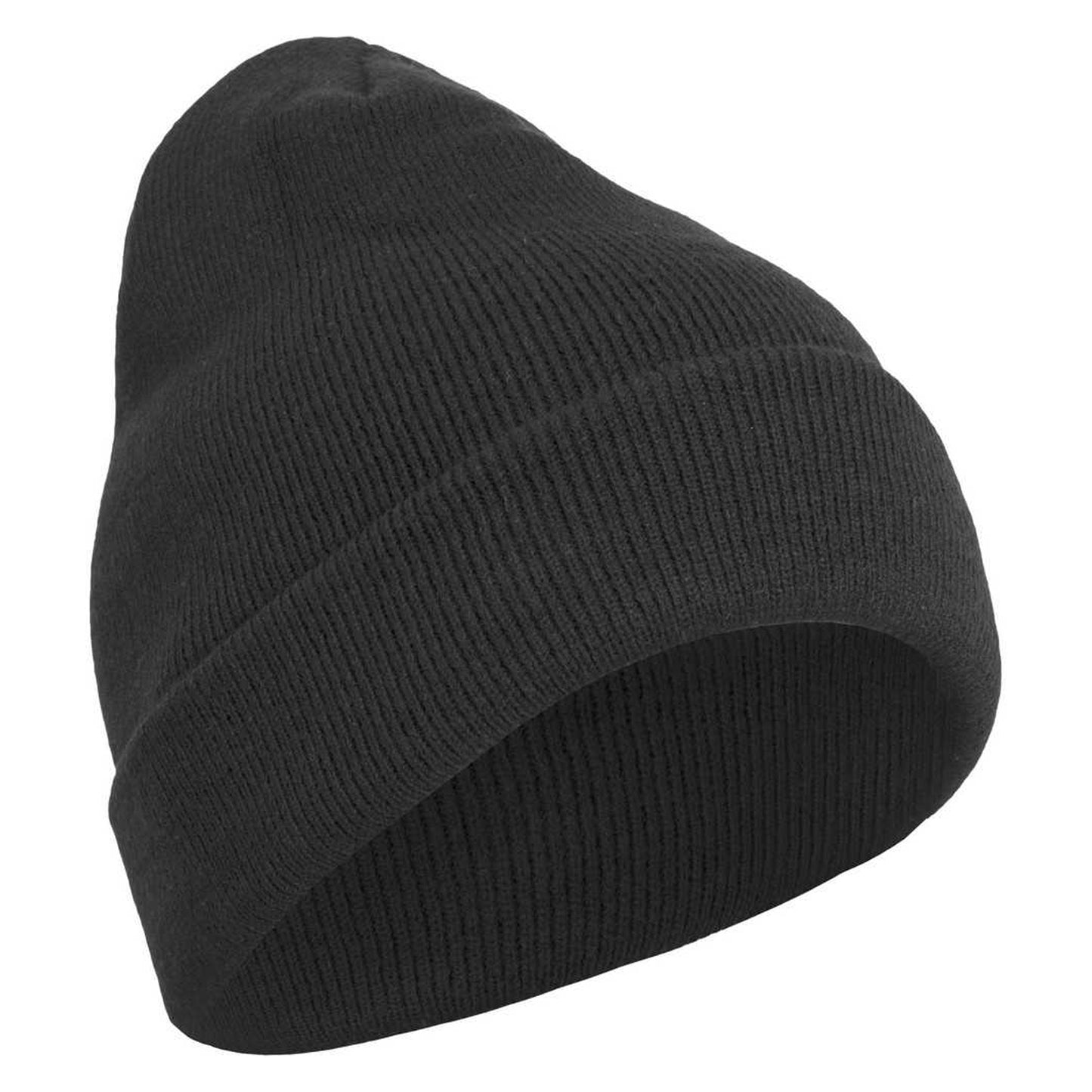 Black - Back - Build Your Brand Adults Unisex Heavy knit Beanie