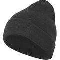 Charcoal - Front - Build Your Brand Adults Unisex Heavy knit Beanie