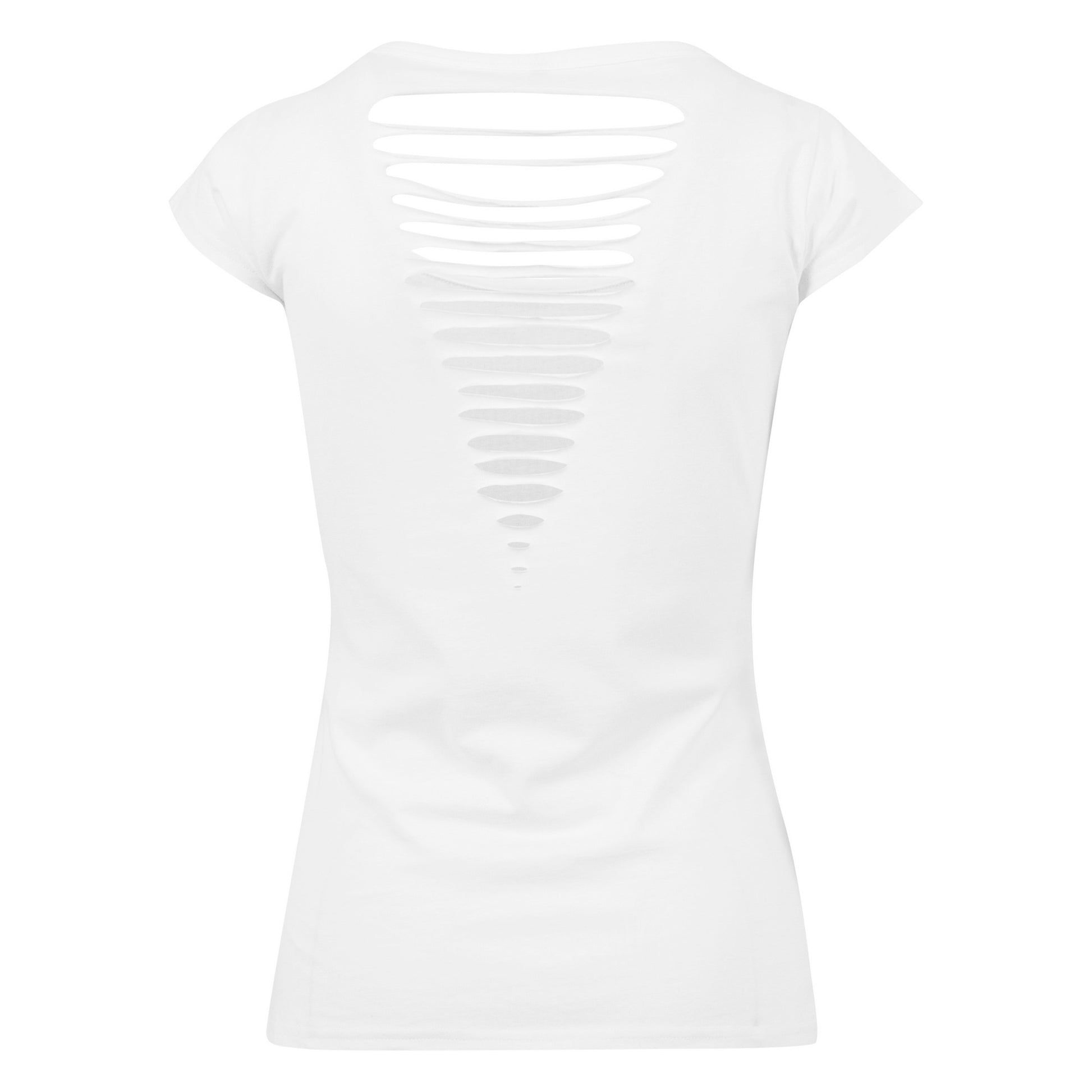 White - Back - Build Your Brand Womens-Ladies Back Cut Tee