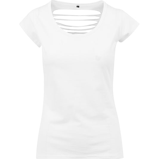 White - Front - Build Your Brand Womens-Ladies Back Cut Tee