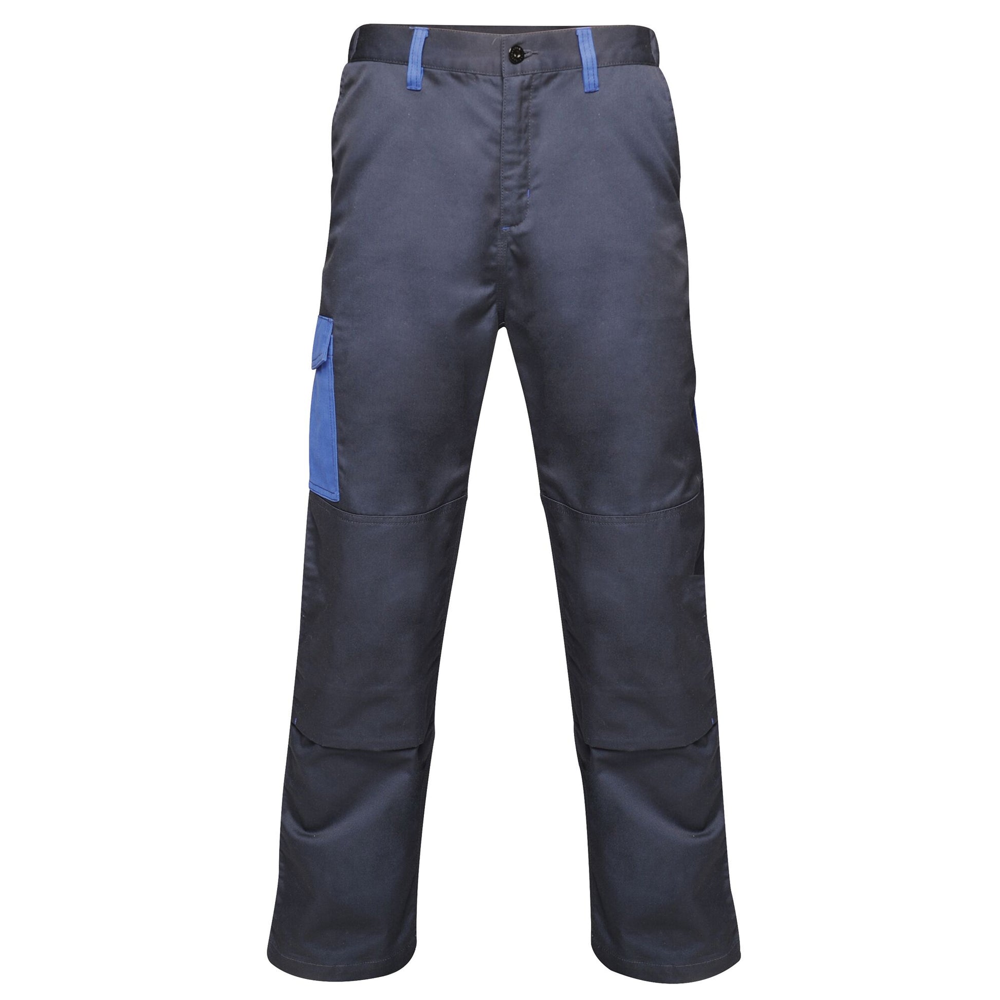 Navy- New Royal Blue - Front - Regatta Mens Contrast Cargo Work Trousers