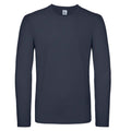 Navy - Front - B&C Mens #E150 Long Sleeve T-Shirt