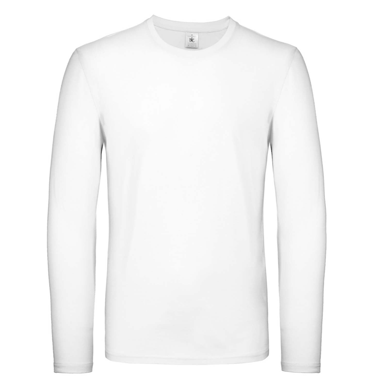 White - Front - B&C Mens #E150 Long Sleeve T-Shirt