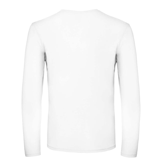 White - Back - B&C Mens #E150 Long Sleeve T-Shirt