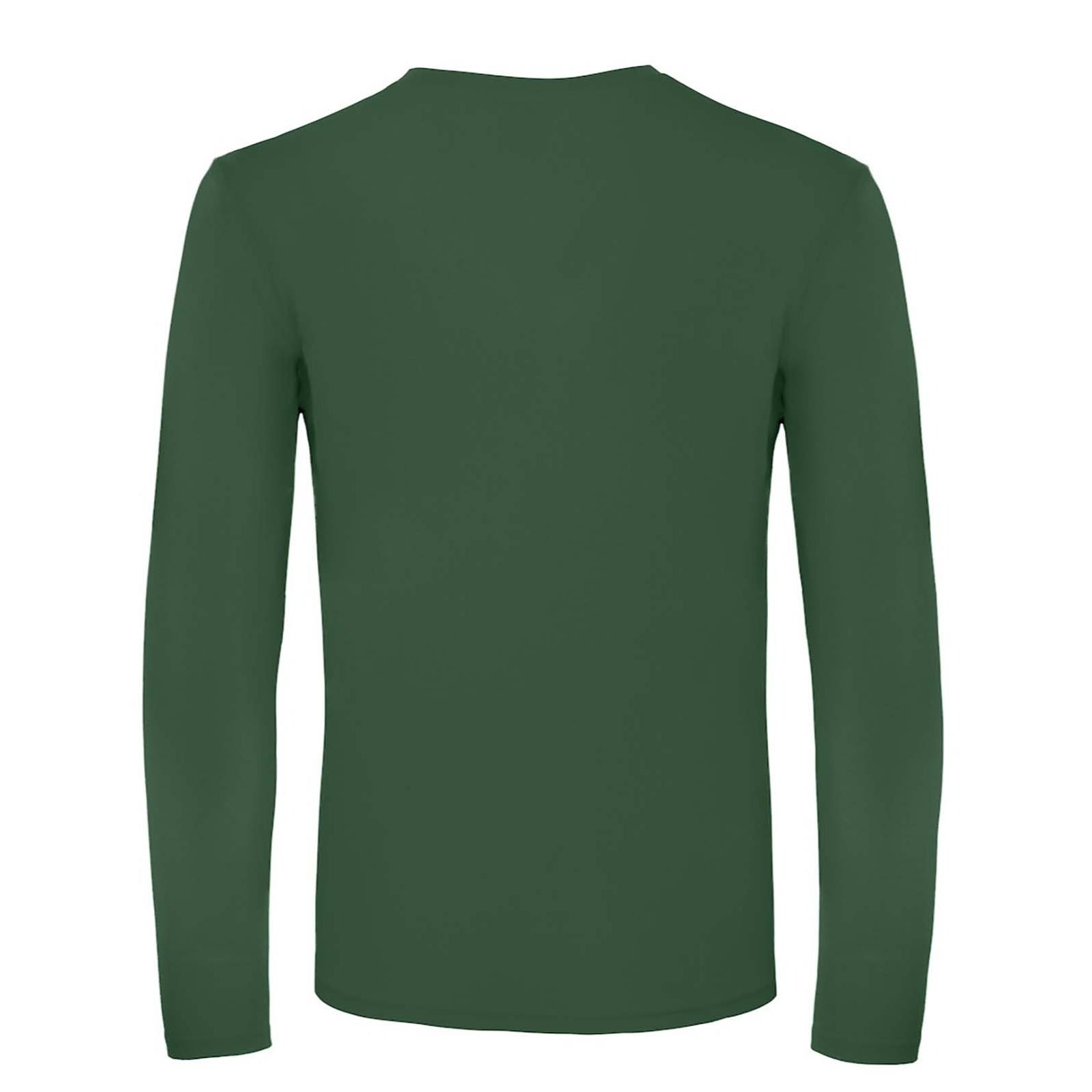 Bottle Green - Back - B&C Mens #E150 Long Sleeve T-Shirt