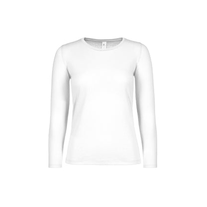 White - Front - B&C Womens-Ladies #E150 Long Sleeve T-Shirt