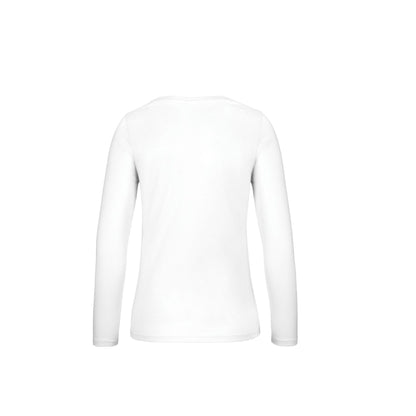 White - Back - B&C Womens-Ladies #E150 Long Sleeve T-Shirt