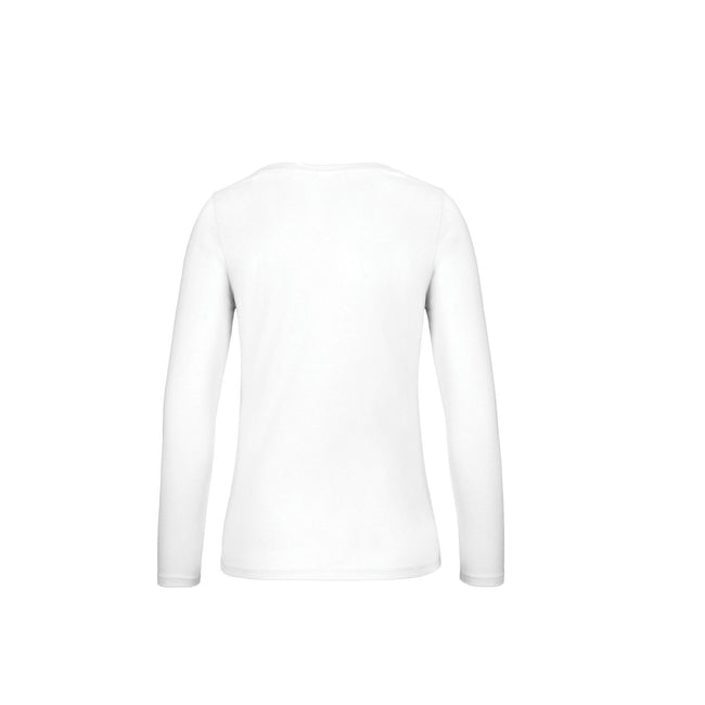 White - Back - B&C Womens-Ladies #E150 Long Sleeve T-Shirt