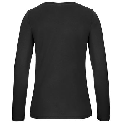 Black - Back - B&C Womens-Ladies #E150 Long Sleeve T-Shirt
