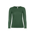 Bottle Green - Front - B&C Womens-Ladies #E150 Long Sleeve T-Shirt