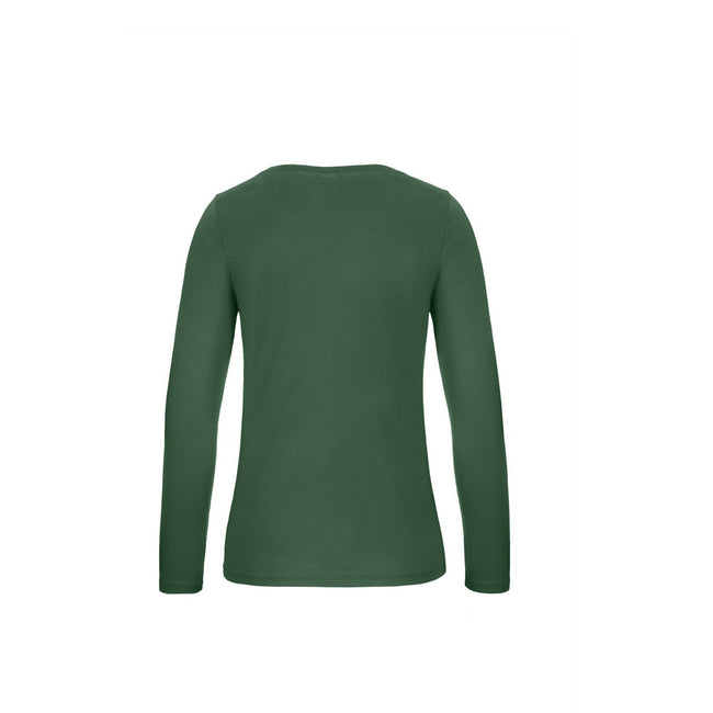 Bottle Green - Back - B&C Womens-Ladies #E150 Long Sleeve T-Shirt