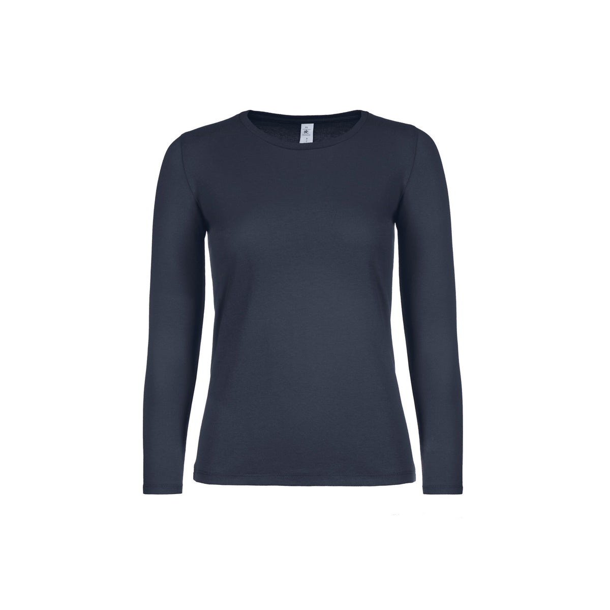 Navy - Front - B&C Womens-Ladies #E150 Long Sleeve T-Shirt