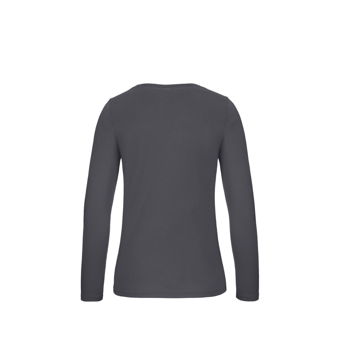 Dark Grey - Back - B&C Womens-Ladies #E150 Long Sleeve T-Shirt