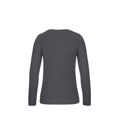 Dark Grey - Back - B&C Womens-Ladies #E150 Long Sleeve T-Shirt