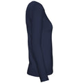 Navy - Side - B&C Womens-Ladies #E150 Long Sleeve T-Shirt