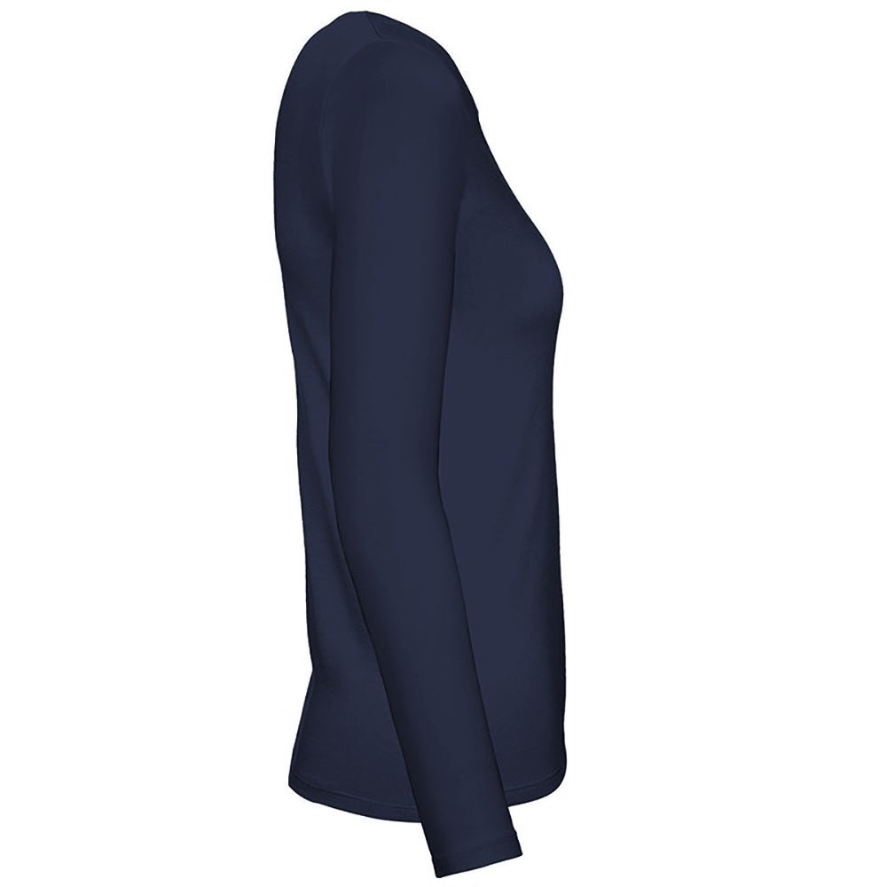 Navy - Side - B&C Womens-Ladies #E150 Long Sleeve T-Shirt