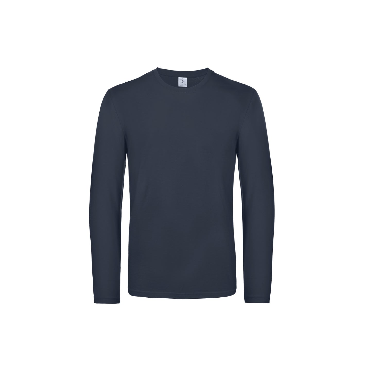 Navy - Front - B&C Mens #E190 Long Sleeve T-Shirt