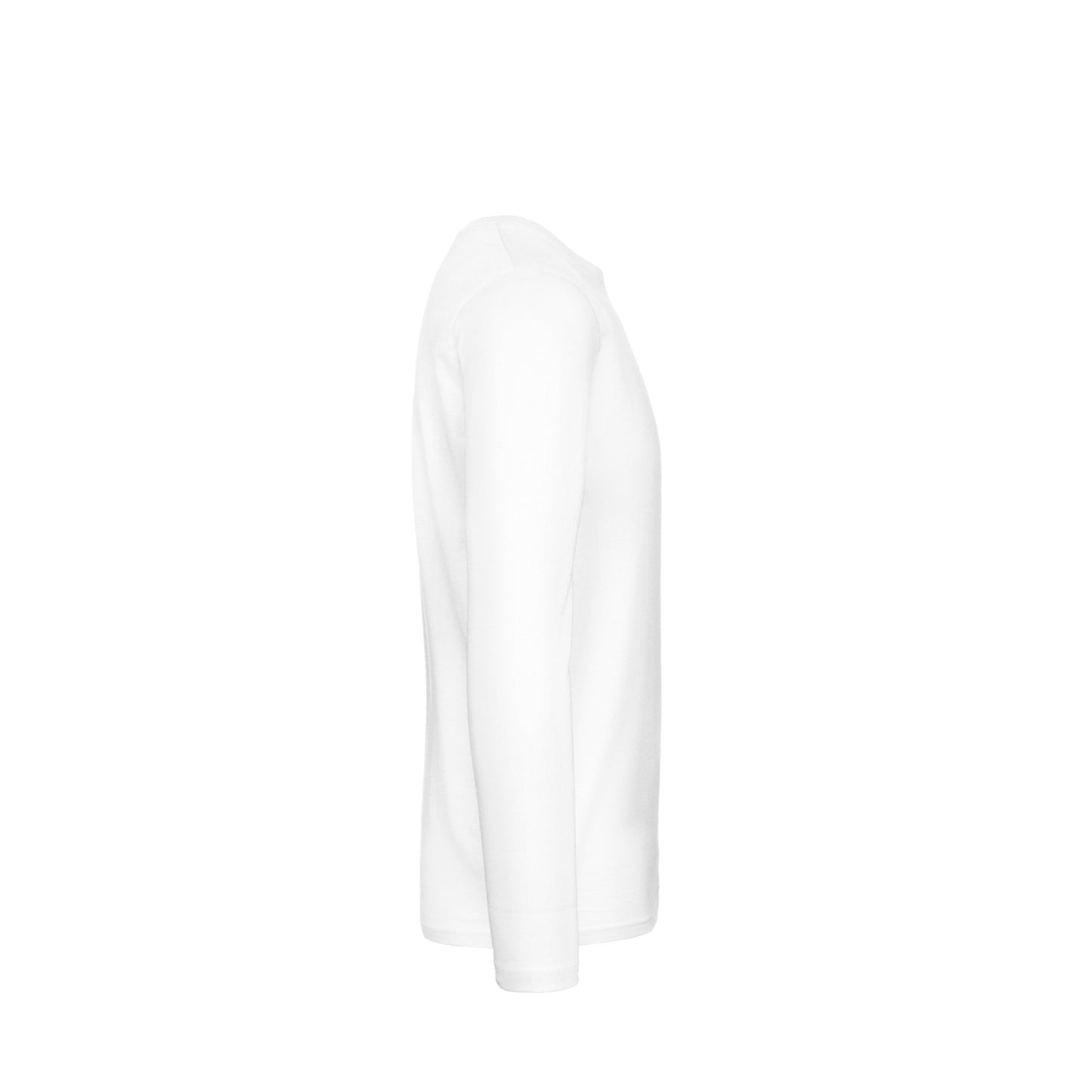 White - Side - B&C Mens #E190 Long Sleeve T-Shirt