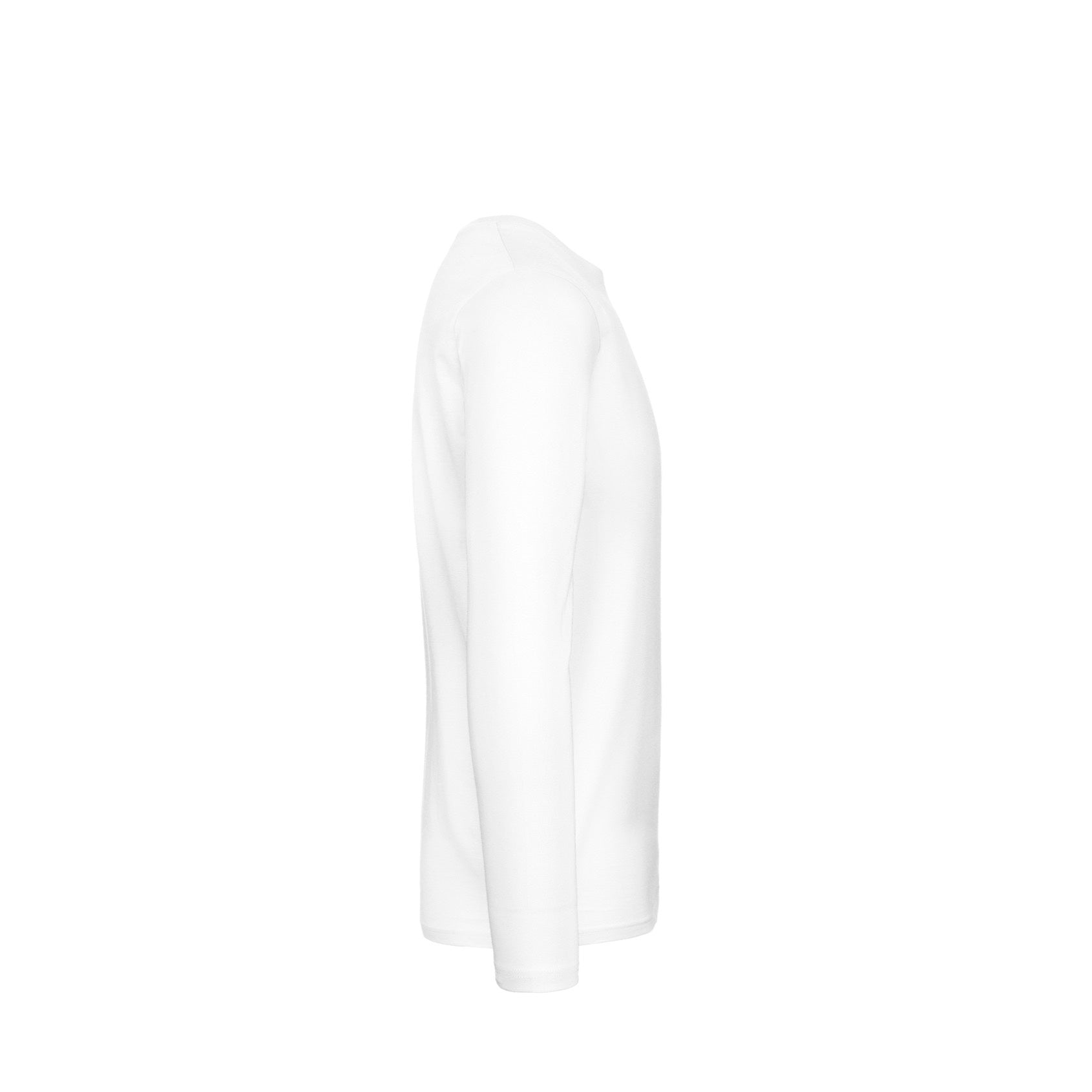 White - Side - B&C Mens #E190 Long Sleeve T-Shirt