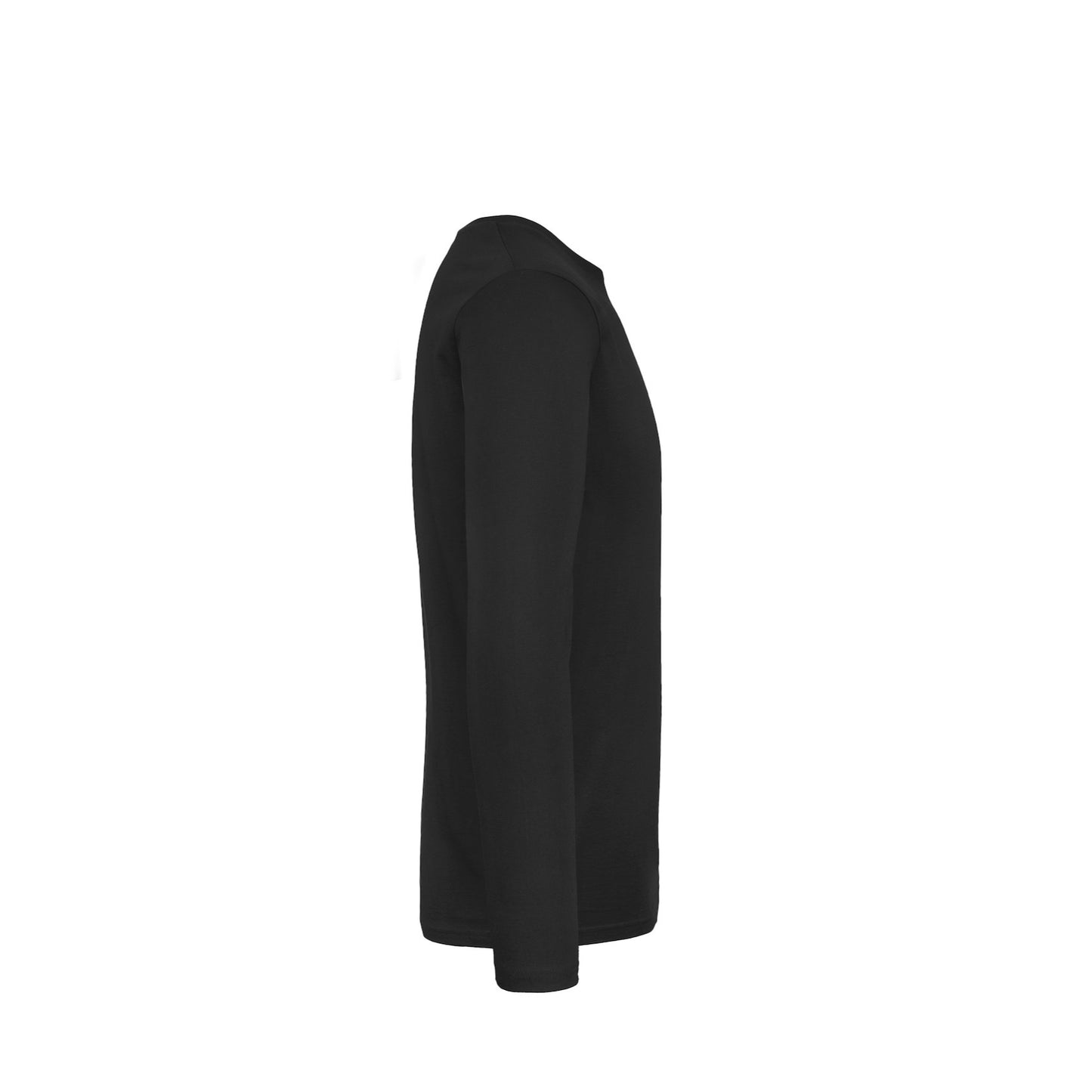 Black - Side - B&C Mens #E190 Long Sleeve T-Shirt