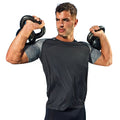Charcoal-Black Melange - Side - TriDri Mens Contrast Sleeve Performance T-shirt