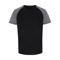 Black-Black Melange - Front - TriDri Mens Contrast Sleeve Performance T-shirt