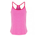 Pink Melange-Hot Pink - Front - TriDri Womens-Ladies Yoga Vest