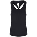 Black - Front - TriDri Womens-Ladies Yoga Knot Vest