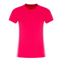 Hot Pink-Pink Melange - Front - TriDri Womens-Ladies Contrast Panel Performance T-Shirt